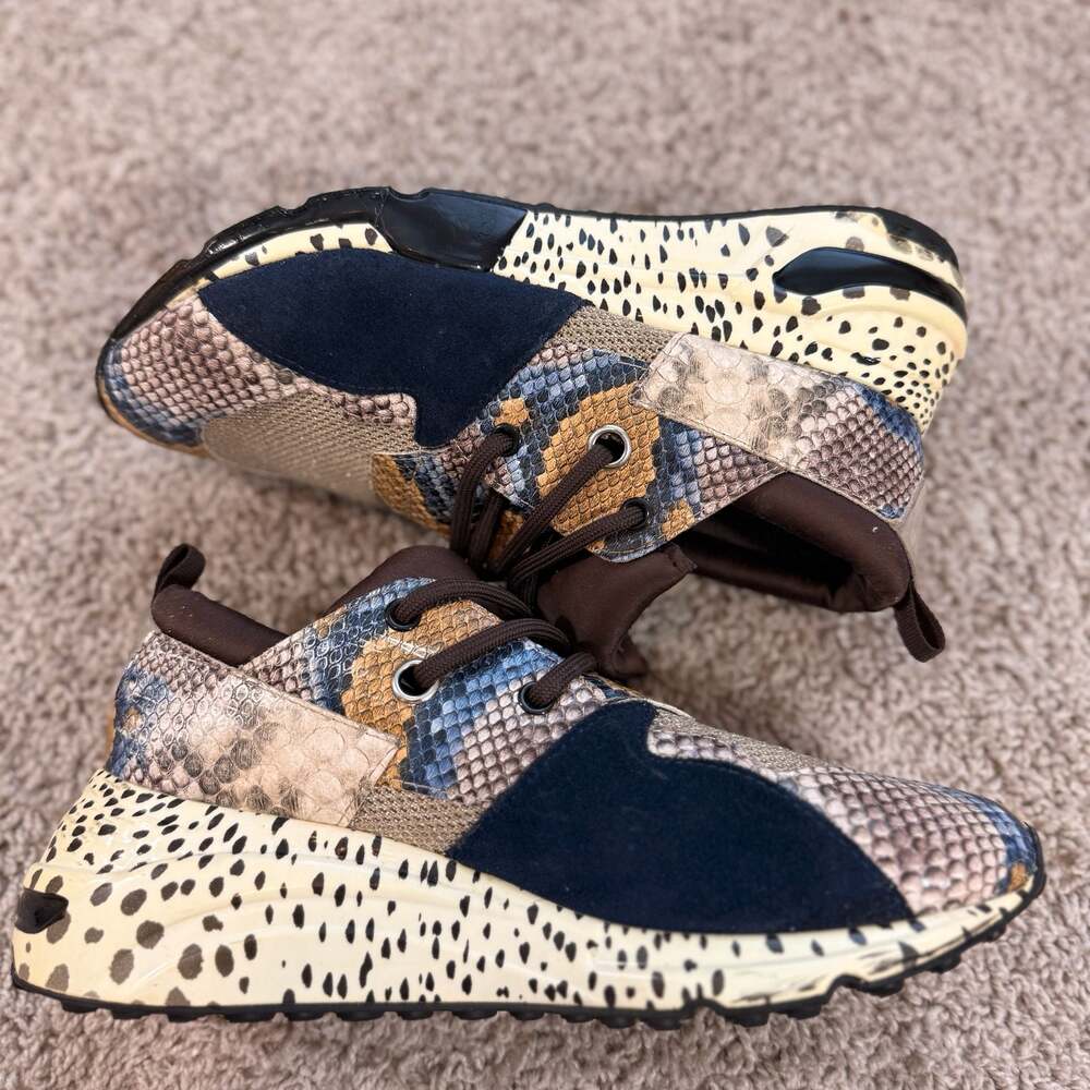 Steve Madden Cliff Sneakers Womens 6 Snake Print Chunky Dad Shoes EUC - Picture 3 of 8